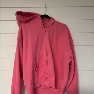 Daily Drills Cheeks Pink Zip-Up Hoodie